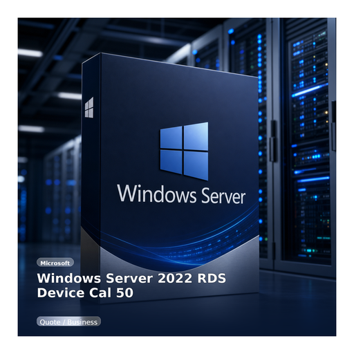 Windows Server 2022 RDS Device CAL 50 للشركات - Microsoft - مناسب لبيئات Windows Server 2022 التي تحتاج RDS Device CAL بعدد واضح.